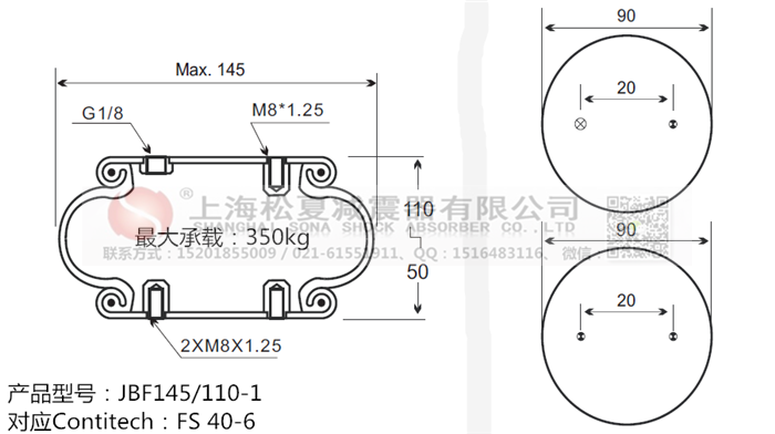 JBF145/110-1橡膠<a href='http://m.ghwfdjs.cn/' target='_blank'><u>空氣彈簧</u></a>
