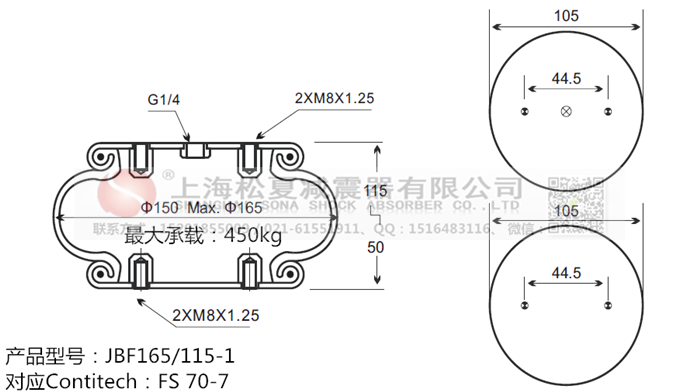 JBF165/115-1橡膠<a href='http://m.ghwfdjs.cn/' target='_blank'><u>空氣彈簧</u></a>