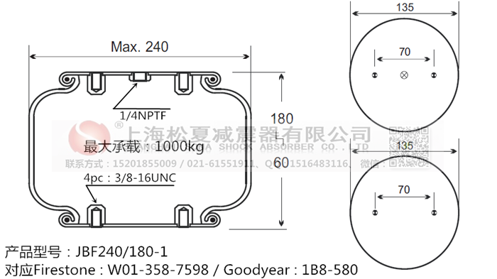 JBF240-180-1橡膠<a href='http://m.ghwfdjs.cn/' target='_blank'><u>空氣彈簧</u></a>