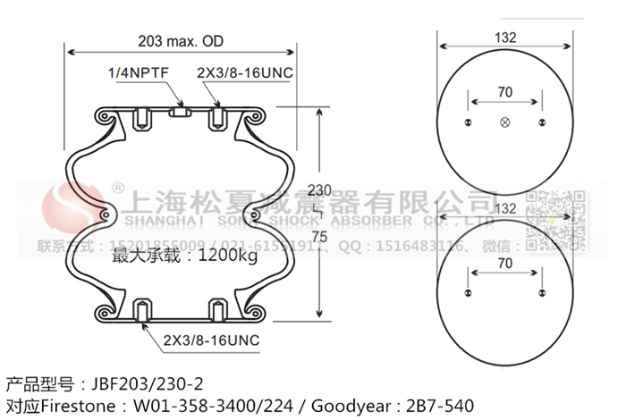 JBF203/230-2橡膠<a href='http://m.ghwfdjs.cn/' target='_blank'><u>空氣彈簧</u></a>