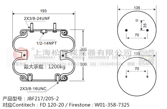 JBF217/205-2橡膠<a href='http://m.ghwfdjs.cn/' target='_blank'><u>空氣彈簧</u></a>